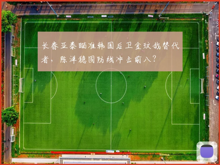 长春亚泰瞄准韩国后卫金玟哉替代者,陈洋稳固防线冲击前八?